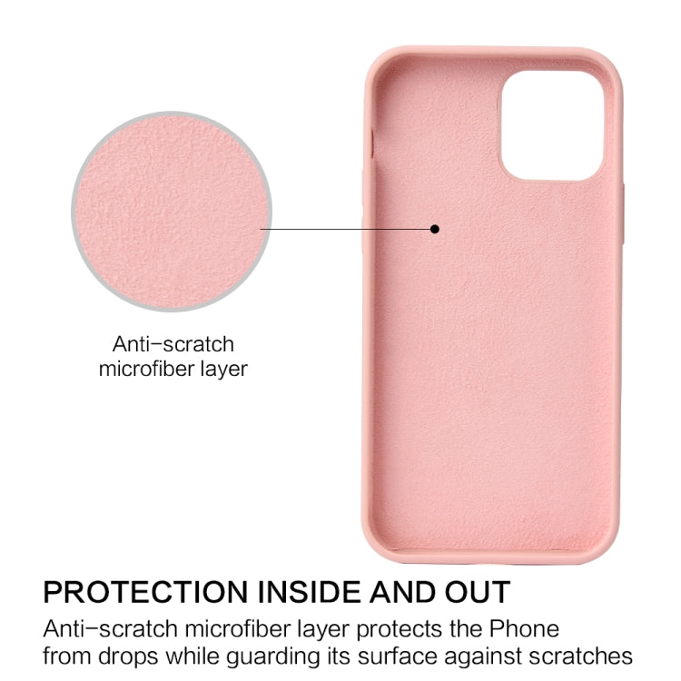 For iPhone 12 / 12 Pro Solid Color Liquid Silicone Shockproof Protective Case(Sakura Pink) - iPhone 12 / 12 Pro Cases by buy2fix | Online Shopping UK | buy2fix