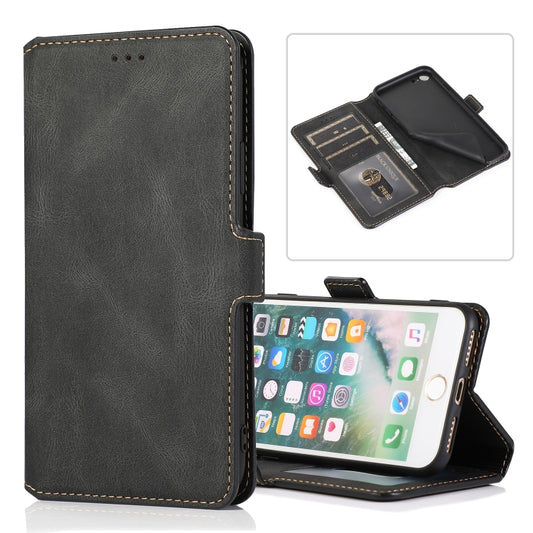 For iPhone SE 2022 / SE 2020 / 8 / 7 Retro Magnetic Closing Clasp Horizontal Flip Leather Case with Holder & Card Slots & Photo Frame & Wallet(Black) - iPhone SE 2022 / 2020 / 8 / 7 Cases by buy2fix | Online Shopping UK | buy2fix