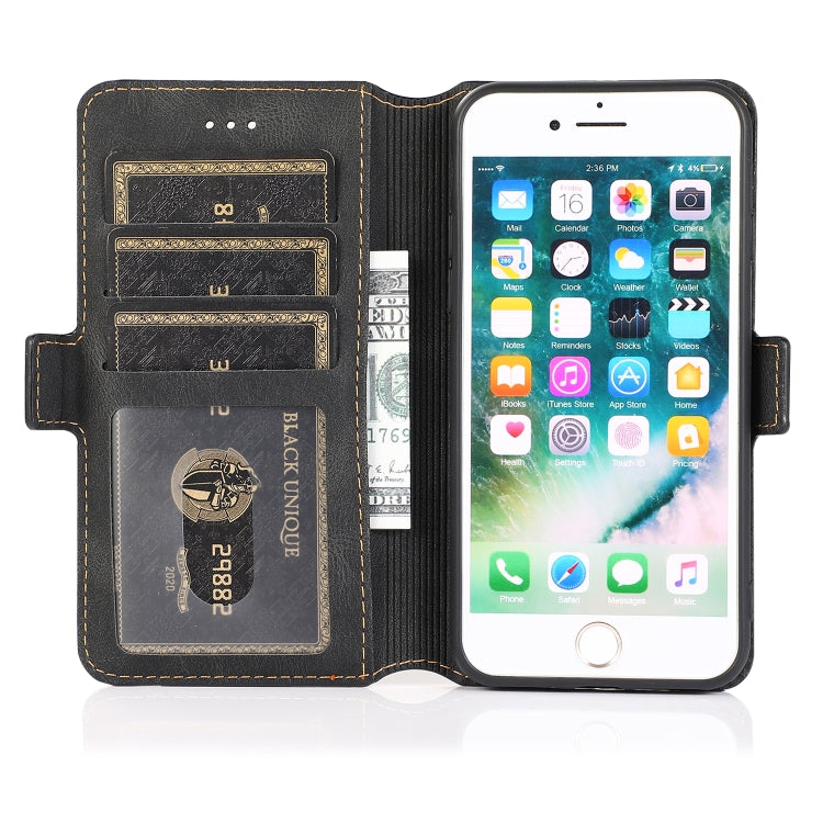 For iPhone SE 2022 / SE 2020 / 8 / 7 Retro Magnetic Closing Clasp Horizontal Flip Leather Case with Holder & Card Slots & Photo Frame & Wallet(Black) - iPhone SE 2022 / 2020 / 8 / 7 Cases by buy2fix | Online Shopping UK | buy2fix