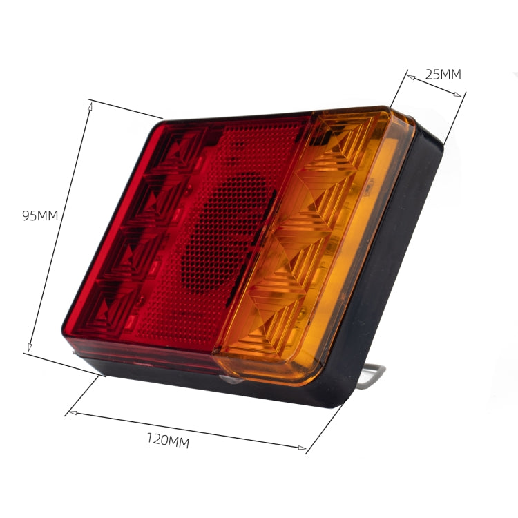 2 PCS Trailer / Truck A-type Square Shape 8LEDs Tail Light Set - License Plate Lights by buy2fix | Online Shopping UK | buy2fix