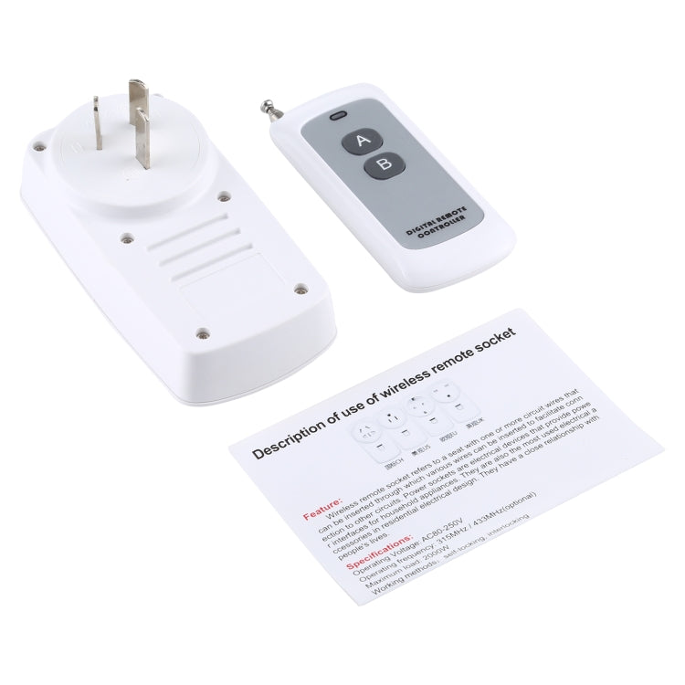 AK-DL220 220V Smart Wireless Remote Control Socket with Remote Control, Plug Type:AU Plug - Consumer Electronics by buy2fix | Online Shopping UK | buy2fix