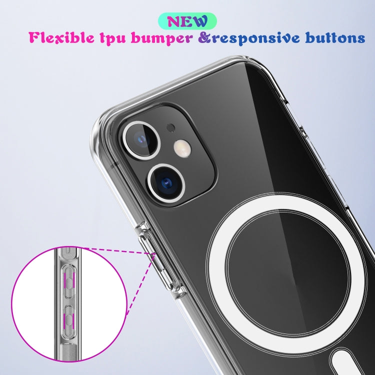 For iPhone 12 / 12 Pro Magsafe Case Simple Magnetic Ring All-inclusive Clear Crystal Acrylic PC +TPU Shockproof Case(Transparent) - iPhone 12 / 12 Pro Cases by buy2fix | Online Shopping UK | buy2fix