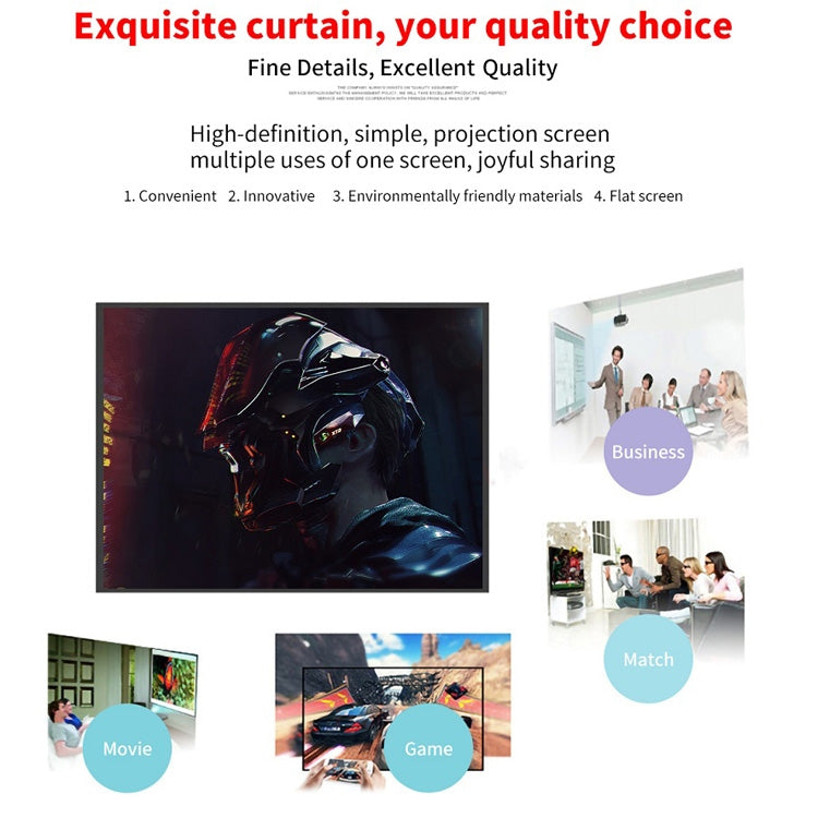 Simple Folding Thin Polyester Projector Film Curtain, Size:120 inch (4:3) Projection Area: 240x180cm - Consumer Electronics by buy2fix | Online Shopping UK | buy2fix