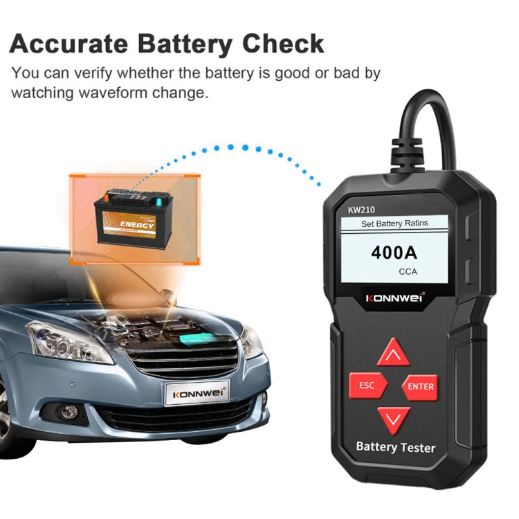 KONNWEI KW210 Car Battery Test Battery Capacity Resistance Battery Detector - Code Readers & Scan Tools by KONNWEI | Online Shopping UK | buy2fix