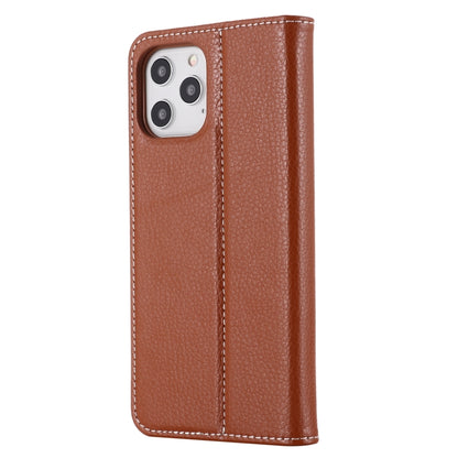 For iPhone 12 / 12 Pro GEBEI PU+TPU Horizontal Flip Protective Case with Holder & Card Slots(Brown) - iPhone 12 / 12 Pro Cases by GEBEI | Online Shopping UK | buy2fix