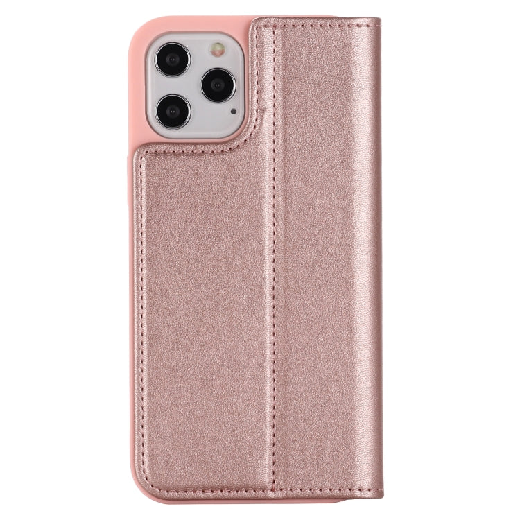 For iPhone 12 / 12 Pro GEBEI PU+TPU Horizontal Flip Protective Case with Holder & Card Slots(Rose Gold) - iPhone 12 / 12 Pro Cases by GEBEI | Online Shopping UK | buy2fix