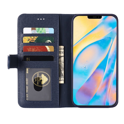 For iPhone 12 mini GEBEI Top-grain Leather Horizontal Flip Protective Case with Holder & Card Slots & Wallet & Photo Frame (Blue) - iPhone 12 mini Cases by GEBEI | Online Shopping UK | buy2fix