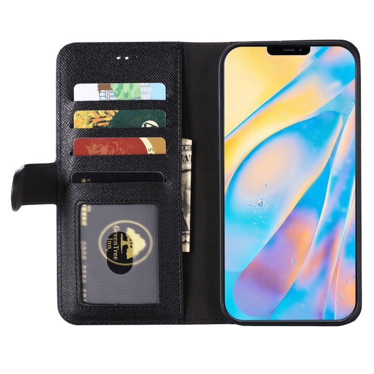 For iPhone 12 / 12 Pro GEBEI Top-grain Leather Horizontal Flip Protective Case with Holder & Card Slots & Wallet & Photo Frame(Black) - iPhone 12 / 12 Pro Cases by GEBEI | Online Shopping UK | buy2fix