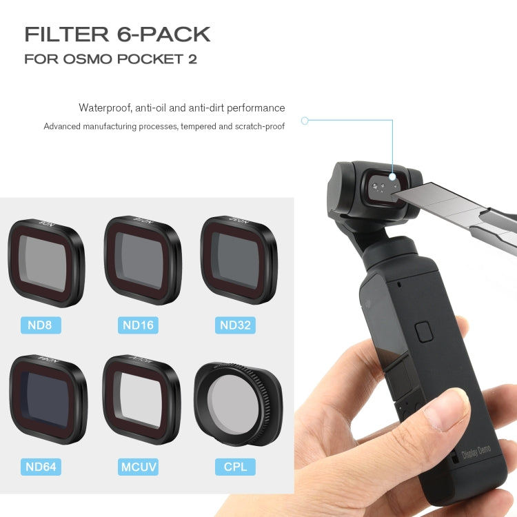 STARTRC 1108561 6 In 1 ND8 + ND16 + ND32 + ND64 + MCUV + CPL Adjustable Lens Filter Set for DJI OSMO Pocket 2 - DJI & GoPro Accessories by STARTRC | Online Shopping UK | buy2fix