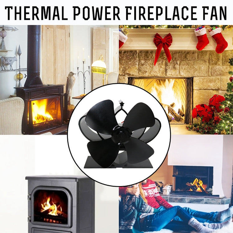 YL201 4-Blade High Temperature Metal Heat Powered Fireplace Stove Fan (Rose Red) - Consumer Electronics by buy2fix | Online Shopping UK | buy2fix
