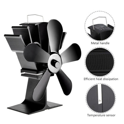 YL602 5-Blade High Temperature Metal Heat Powered Fireplace Stove Fan (Bronze) - Consumer Electronics by buy2fix | Online Shopping UK | buy2fix