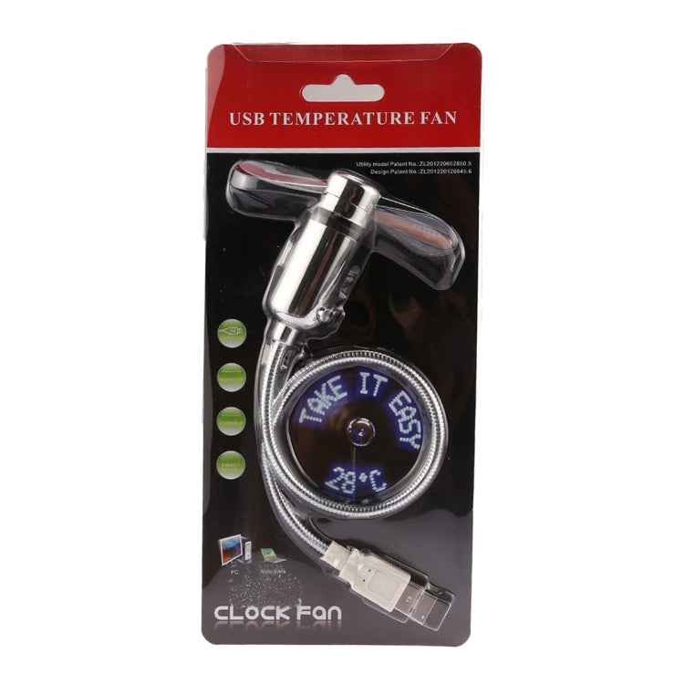 Mini Durable USB Clock Time Display Flexible LED Light Fan, DC 5V - Consumer Electronics by buy2fix | Online Shopping UK | buy2fix