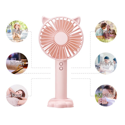 N10 Multi-function Handheld Desktop Holder Electric Fan, with 3 Speed Control (White) - Electric Fans by buy2fix | Online Shopping UK | buy2fix