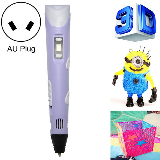 Hand-held 3D Printing Pen, AU Plug (Purple) - Consumer Electronics by buy2fix | Online Shopping UK | buy2fix