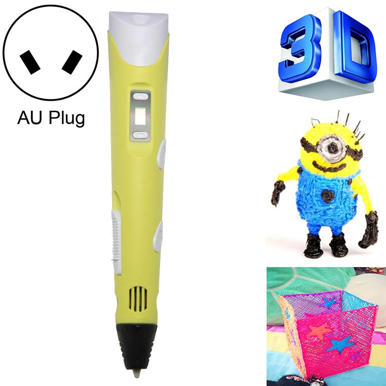 Hand-held 3D Printing Pen, AU Plug (Yellow) - Consumer Electronics by buy2fix | Online Shopping UK | buy2fix