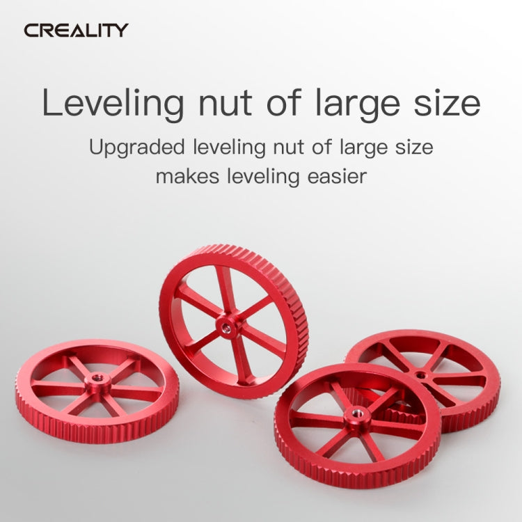 Creality Metal Red Hand Screwed Leveling Nut for Ender-3 / Ender-3 Pro / Ender-3 V2 / CR-10 Pro V2 3D Printer (Red) - Consumer Electronics by Creality | Online Shopping UK | buy2fix