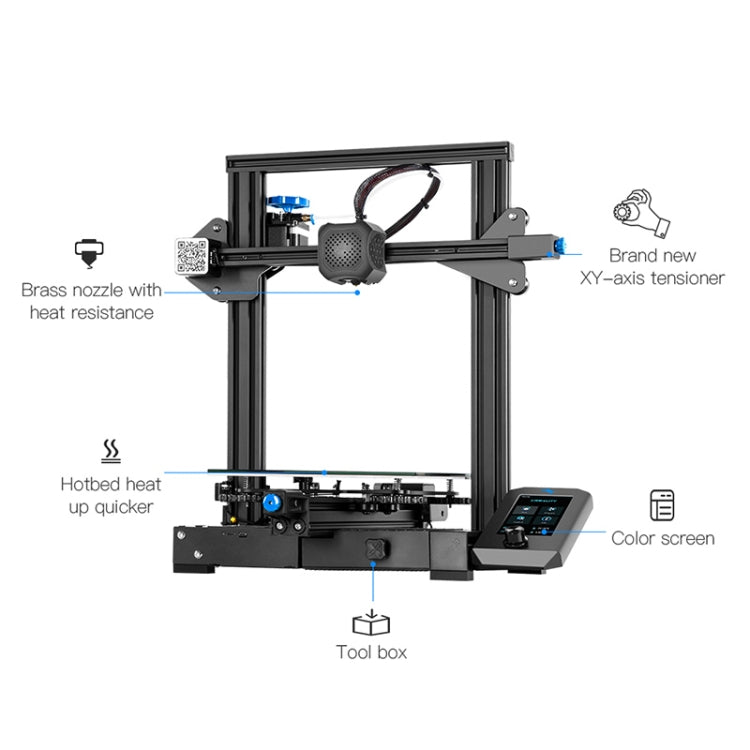 CREALITY Ender-3 V2 Craborundom Glass Platform Ultra-silent DIY 3D Printer, Print Size : 22 x 22 x 25cm, AU Plug - 3D Printer by Creality | Online Shopping UK | buy2fix