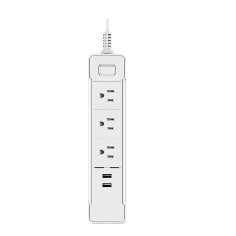 C198A 2 USB Ports + 3 US Sockets WiFi Smart Power Plug Socket, Compatible with Alexa and Google Home, AC 110V-240V, US Plug(White) - Smart Socket by buy2fix | Online Shopping UK | buy2fix