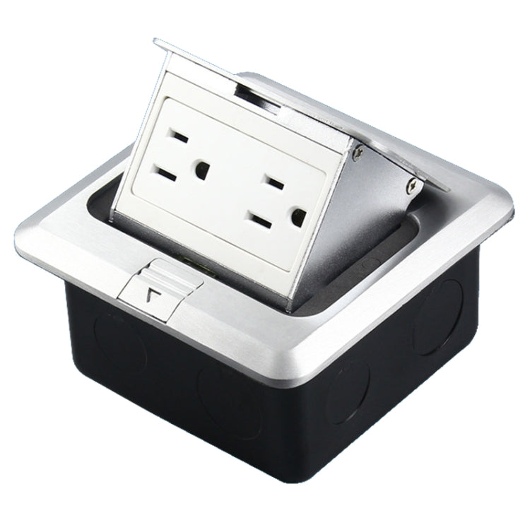 Hidden Pop-up Aluminum Alloy Computer Floor Socket with Cover Bottom Box, US Plug - Consumer Electronics by buy2fix | Online Shopping UK | buy2fix