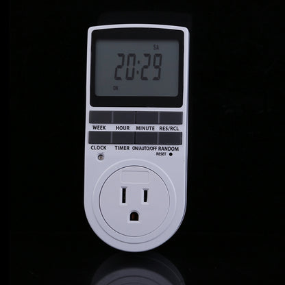 AC 120V Smart Home Plug-in Programmable LCD Display Clock Summer Time Function 12/24 Hours Changeable Timer Switch Socket, US Plug - Consumer Electronics by buy2fix | Online Shopping UK | buy2fix