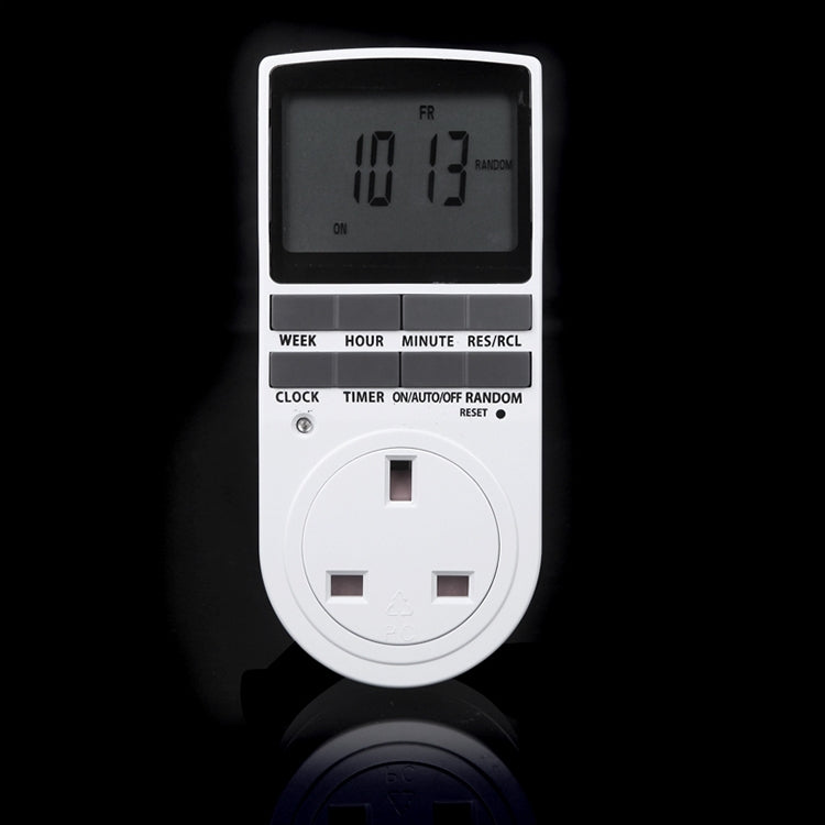 AC 230V Smart Home Plug-in LCD Display Clock Summer Time Function 12/24 Hours Changeable Timer Switch Socket, UK Plug - Consumer Electronics by buy2fix | Online Shopping UK | buy2fix