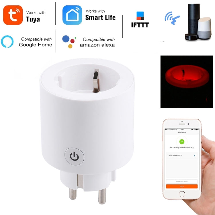 JH-G01E 16A 2.4GHz WiFi Control Smart Home Power Socket Works with Alexa  & Google Home, Support LED Indicator, AC 100-240V, EU Plug(White) - Consumer Electronics by buy2fix | Online Shopping UK | buy2fix