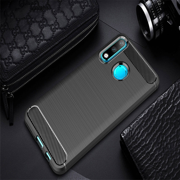 Brushed Texture Carbon Fiber TPU Case for Huawei P30 Lite (Black) - Huawei Cases by buy2fix | Online Shopping UK | buy2fix