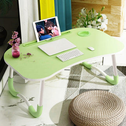 Foldable Non-slip Laptop Desk Table Stand with Card Slot & Cup Slot (Green) - Laptop Stand by buy2fix | Online Shopping UK | buy2fix