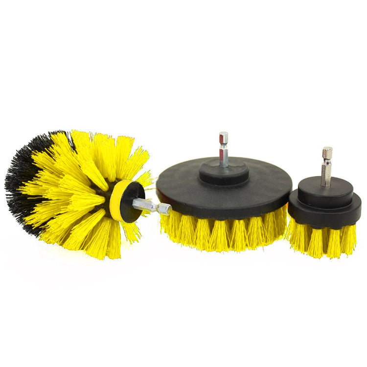 3 PCS Bathroom Kitchen Cleaning Brushes Kit for Electric Drill(Yellow) - Sponges, Cloths & Brushes by buy2fix | Online Shopping UK | buy2fix