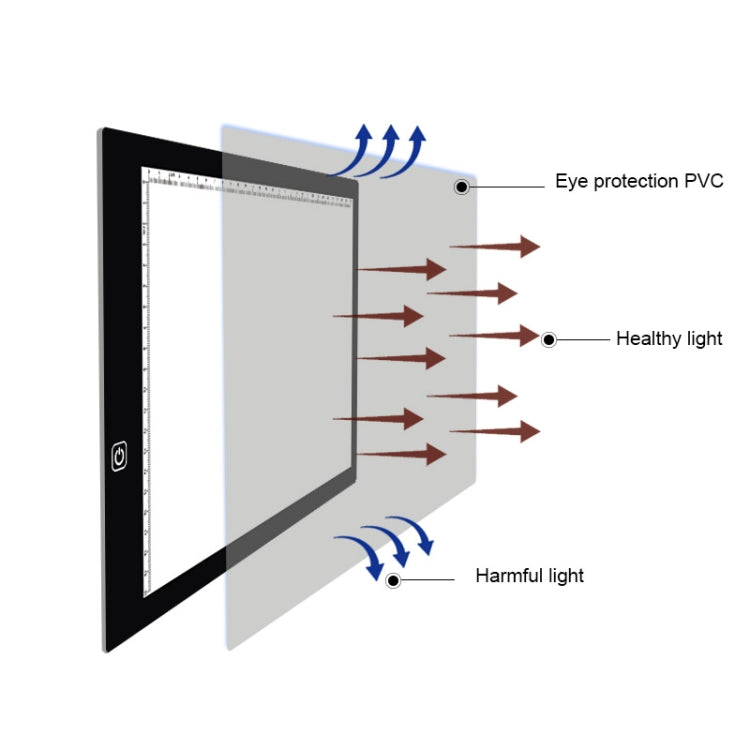 A4 Size LED Three Level of Brightness Dimmable Acrylic Copy Boards for Anime Sketch Drawing Sketchpad, with 1.5m USB Cable & Power Adapter - Consumer Electronics by buy2fix | Online Shopping UK | buy2fix