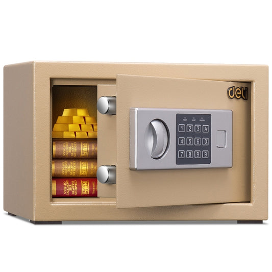 Deli Home Office Hotel Mini Electronic Security Lock Box Wall Cabinet Safety Box(Gold) - Security by buy2fix | Online Shopping UK | buy2fix