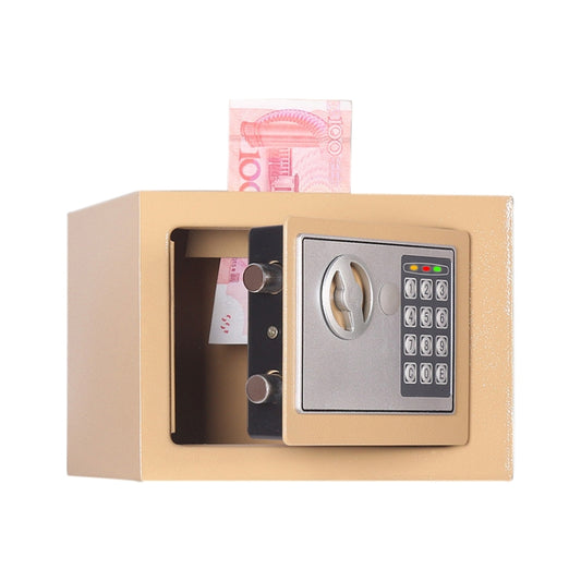 17E Home Mini Electronic Security Lock Box Wall Cabinet Safety Box with Coin-operated Function(Champagne Gold) - Security by buy2fix | Online Shopping UK | buy2fix