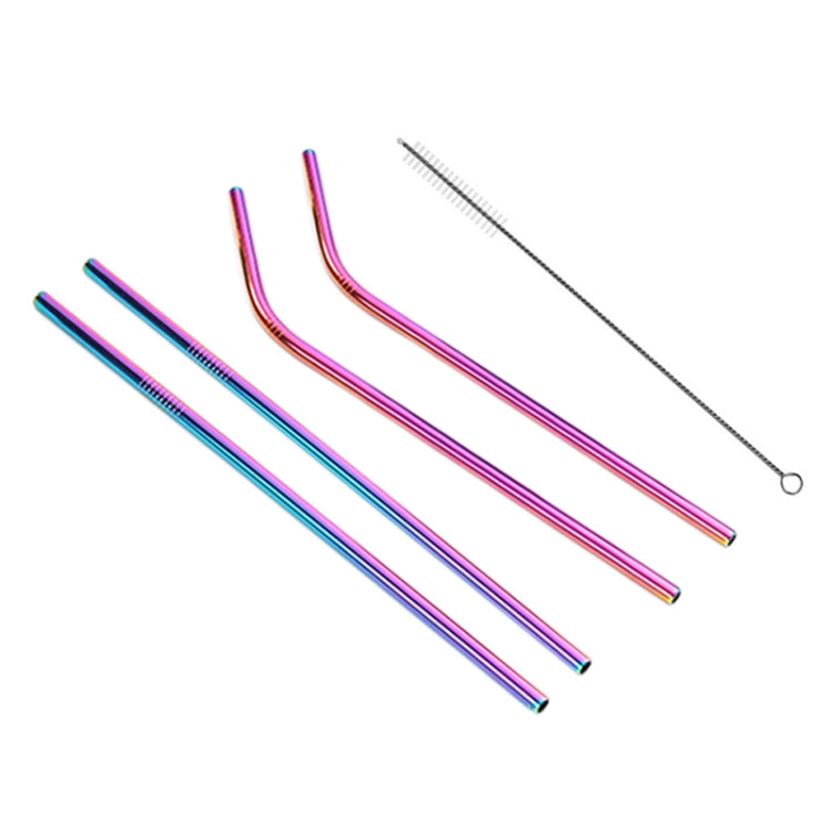 4 PCS Reusable Stainless Steel Drinking Straw + Cleaner Brush Set Kit,  215*6mm(Colour) - Home & Garden by buy2fix | Online Shopping UK | buy2fix