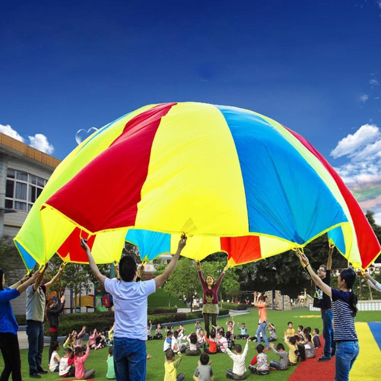 5m Children Outdoor Game Exercise Sport Toys Rainbow Umbrella Parachute Play Fun Toy with 24 Handle Straps for Families / Kindergartens / Amusement Parks - Toy Sports by buy2fix | Online Shopping UK | buy2fix