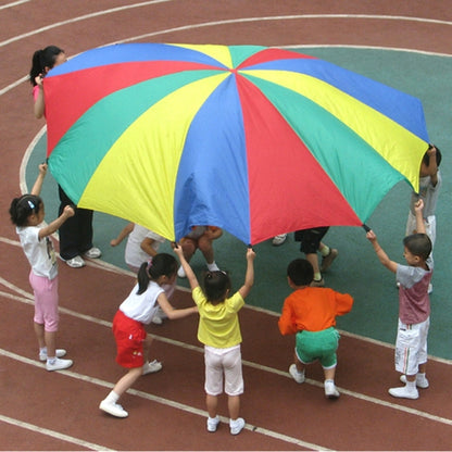 5m Children Outdoor Game Exercise Sport Toys Rainbow Umbrella Parachute Play Fun Toy with 24 Handle Straps for Families / Kindergartens / Amusement Parks - Toy Sports by buy2fix | Online Shopping UK | buy2fix