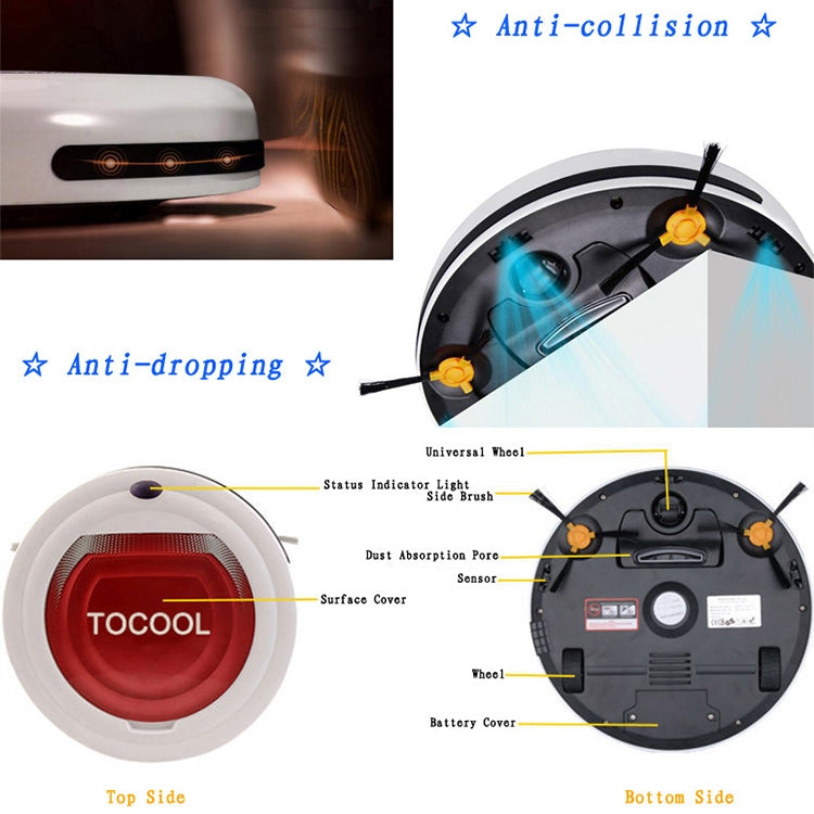 TOCOOL TC-350 Smart Vacuum Cleaner Household Sweeping Cleaning Robot with Remote Control(Orange) - Robot Vacuum Cleaner by TOCOOL | Online Shopping UK | buy2fix