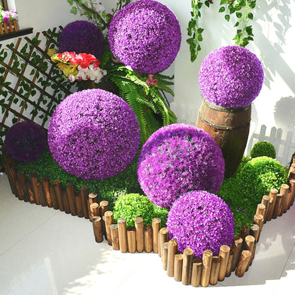 Artificial Grass Plant Ball Topiary Wedding Event Home Outdoor Decoration Hanging Ornament, Diameter: 6.7 inch - Home & Garden by buy2fix | Online Shopping UK | buy2fix