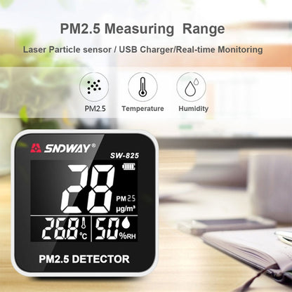 SNDWAY SW-825 Micro USB Charging Desktop Air Quality Real-time Purification Detector with HiD LED Screen, Support Alarm Prompt - Consumer Electronics by SNDWAY | Online Shopping UK | buy2fix