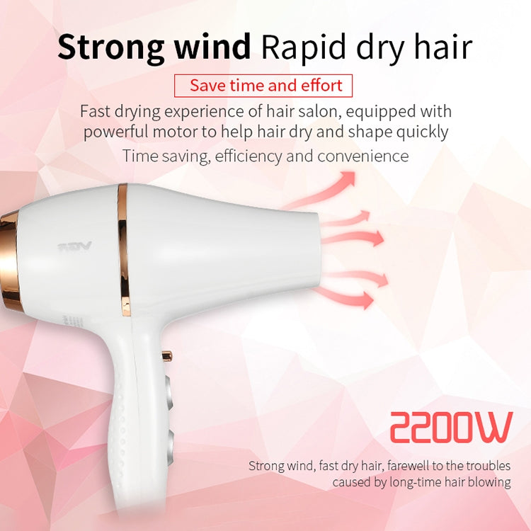 VGR V-414 2200W Negative Ion Hair Dryers with 6 Gear Adjustment, Plug Type: EU Plug(White) - Hair Dryers & Accessories by VGR | Online Shopping UK | buy2fix