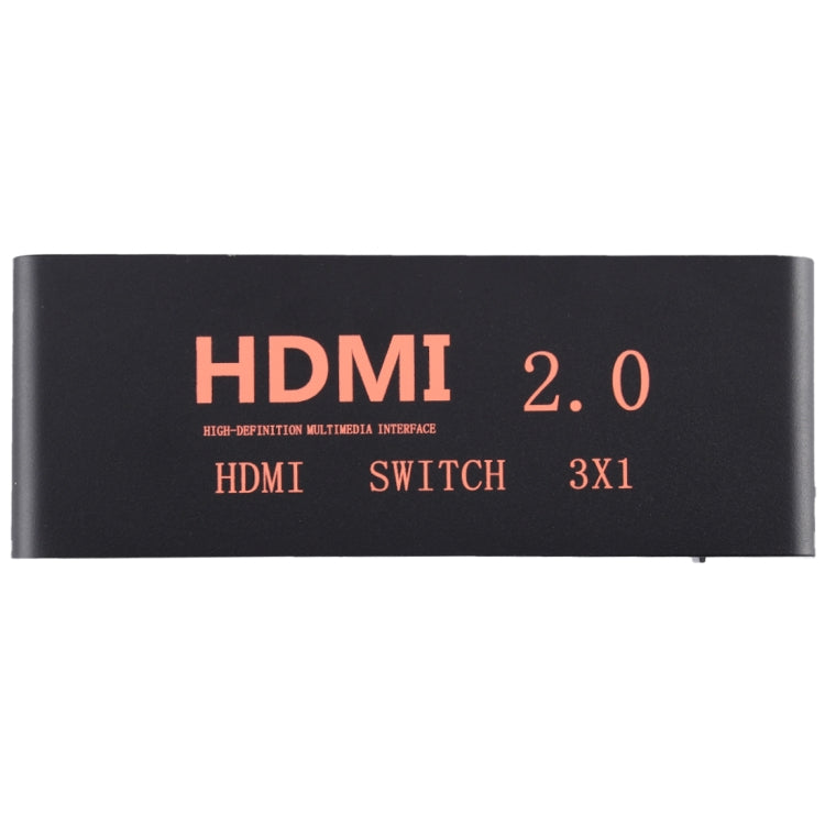 3X1 4K/60Hz HDMI 2.0 Switch with Remote Control, EU Plug - Switch by buy2fix | Online Shopping UK | buy2fix