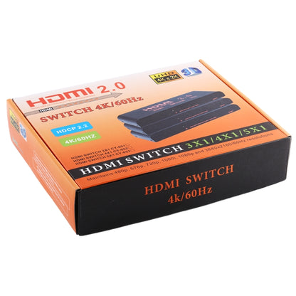 5X1 4K/60Hz HDMI 2.0 Switch with Remote Control, EU Plug - Switch by buy2fix | Online Shopping UK | buy2fix