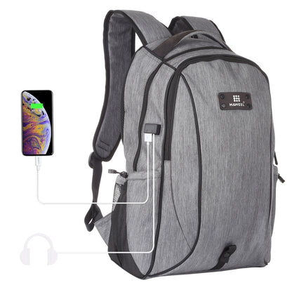 HAWEEL Outdoor Portable Canvas Dual Shoulders Laptop Backpack(Grey) - Backpack by HAWEEL | Online Shopping UK | buy2fix