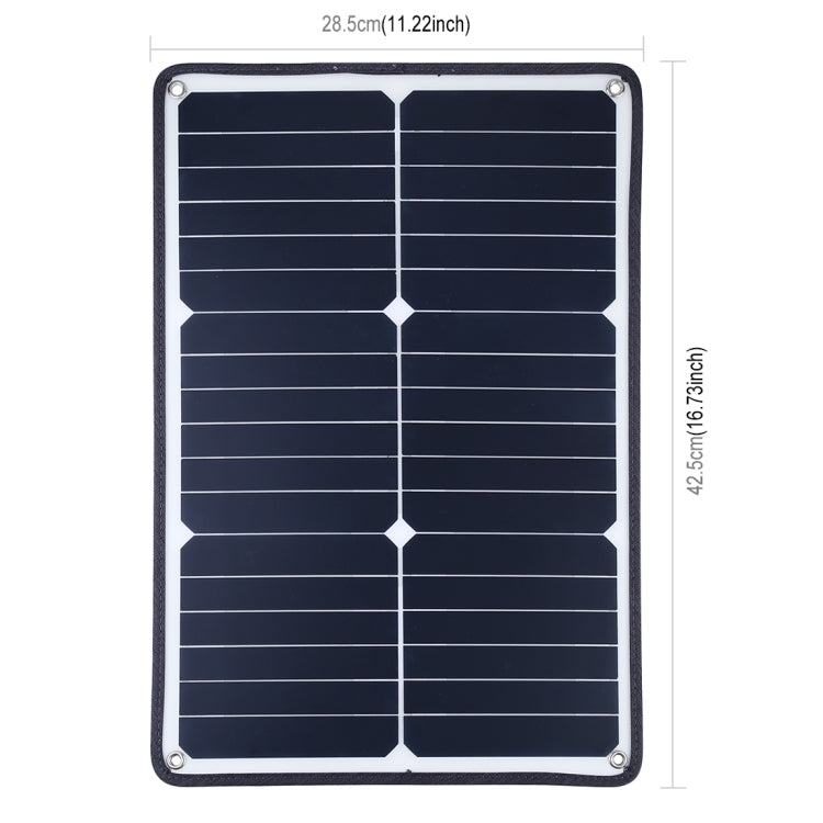 HAWEEL 2 PCS 20W Monocrystalline Silicon Solar Power Panel Charger, with USB Port & Holder & Tiger Clip, Support QC3.0 and AFC(Black) - Charger by HAWEEL | Online Shopping UK | buy2fix