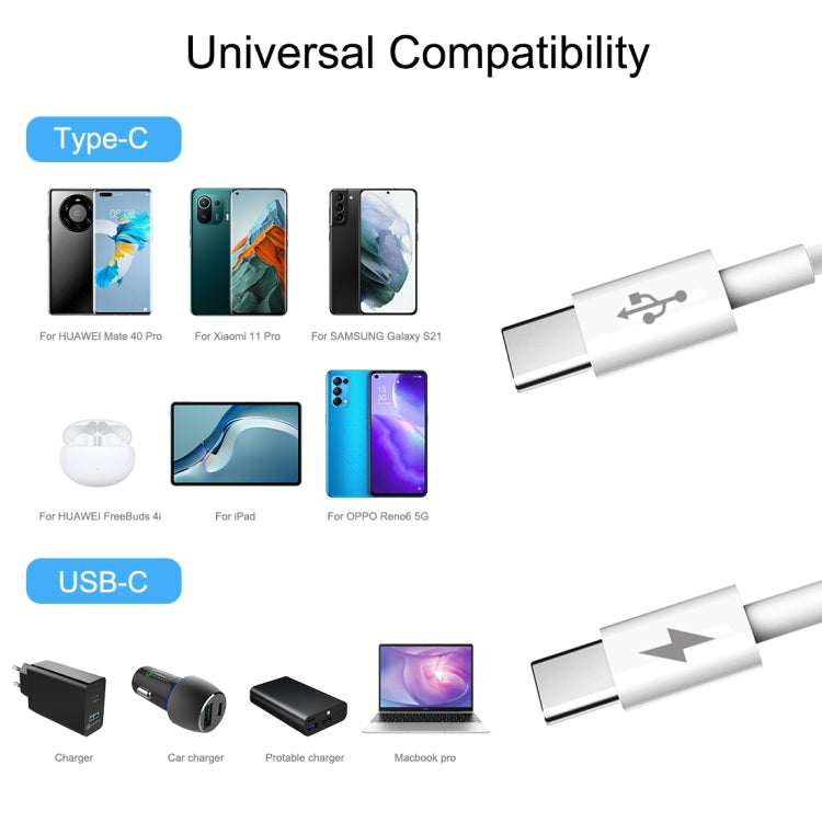 HAWEEL 25W 3A Type-C / USB-C to Type-C / USB-C PD Fast Charging Data Cable, Length: 1m - USB-C & Type-C Cable by buy2fix | Online Shopping UK | buy2fix