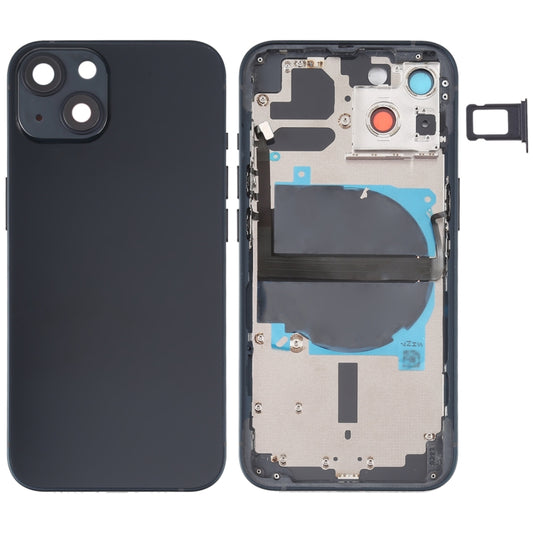 For iPhone 13 Battery Back Cover with Side Keys & Card Tray & Power + Volume Flex Cable & Wireless Charging Module(Black) - Repair & Spare Parts by buy2fix | Online Shopping UK | buy2fix