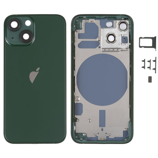 Back Housing Cover with SIM Card Tray & Side  Keys & Camera Lens for iPhone 13 Mini(Green) - Repair & Spare Parts by buy2fix | Online Shopping UK | buy2fix