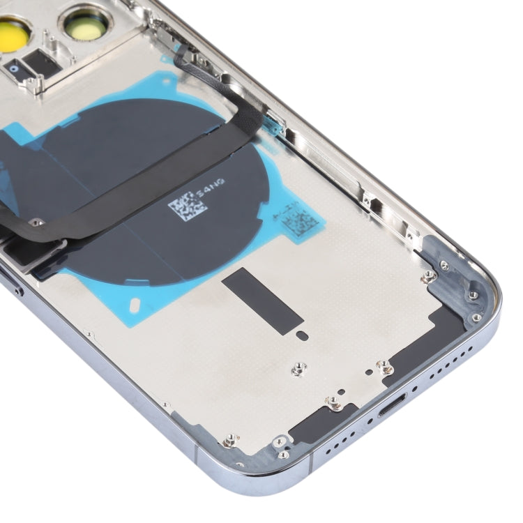 For iPhone 13 Pro Max Battery Back Cover with Side Keys & Card Tray & Power + Volume Flex Cable & Wireless Charging Module(Blue) - Repair & Spare Parts by buy2fix | Online Shopping UK | buy2fix