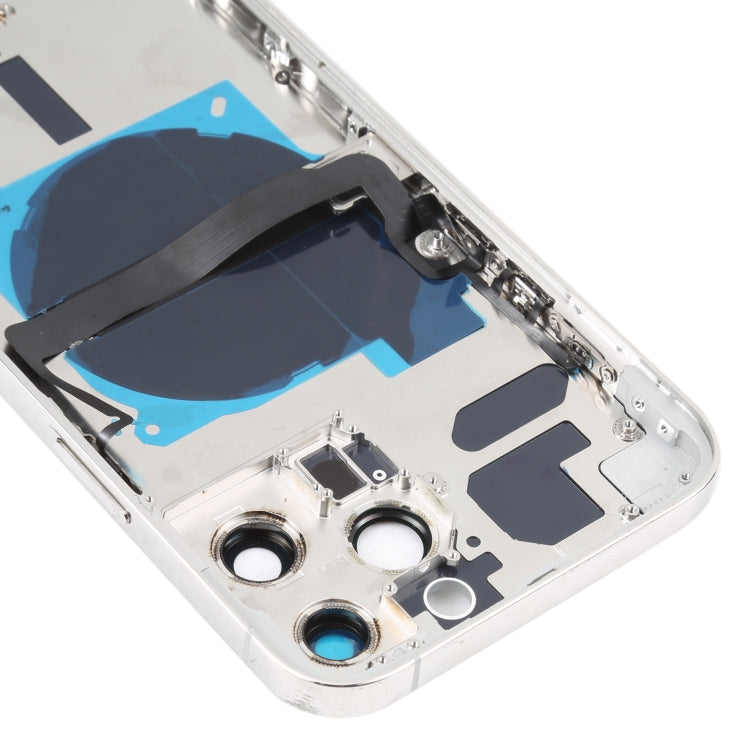 For iPhone 13 Pro Max Battery Back Cover with Side Keys & Card Tray & Power + Volume Flex Cable & Wireless Charging Module(White) - Repair & Spare Parts by buy2fix | Online Shopping UK | buy2fix