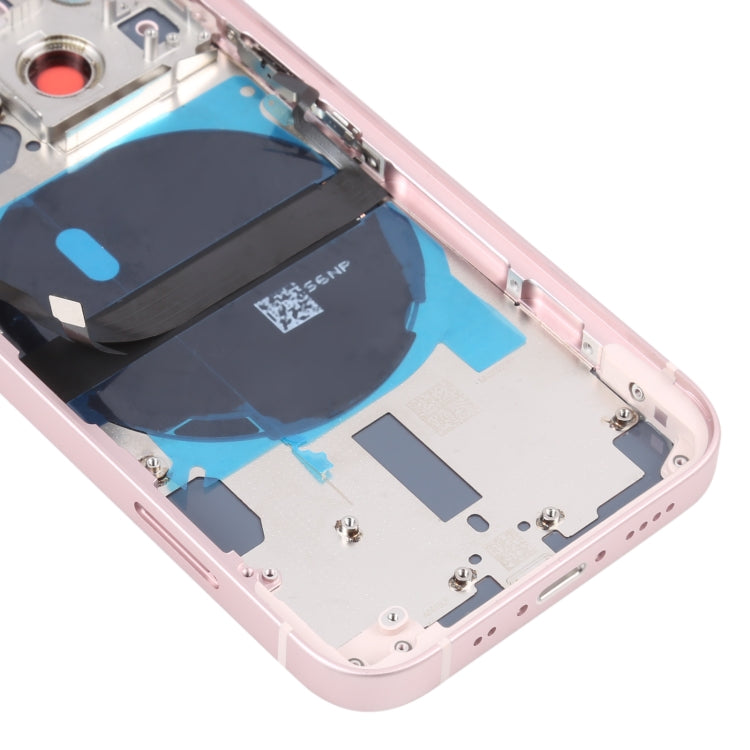 For iPhone 13 mini Battery Back Cover with Side Keys & Card Tray & Power + Volume Flex Cable & Wireless Charging Module(Pink) - Repair & Spare Parts by buy2fix | Online Shopping UK | buy2fix