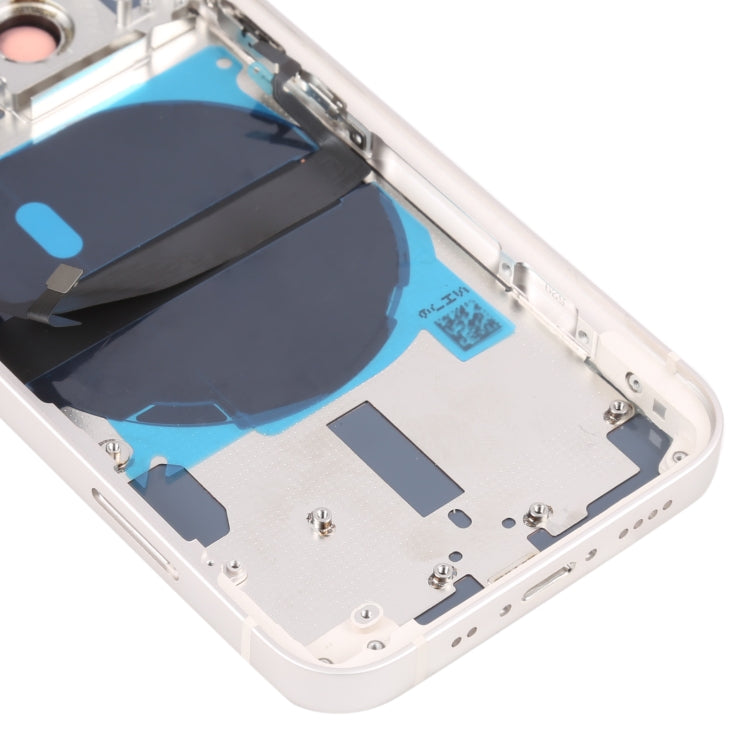 For iPhone 13 mini Battery Back Cover with Side Keys & Card Tray & Power + Volume Flex Cable & Wireless Charging Module(White) - Repair & Spare Parts by buy2fix | Online Shopping UK | buy2fix